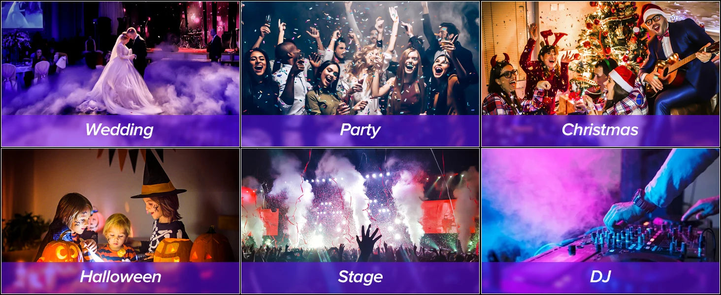 U'King 500W Smoke Machine RGB 3 LED Mixed Color Fog Machine with Remote Control Stage Smoke Ejector for Party DJ Disco Halloween