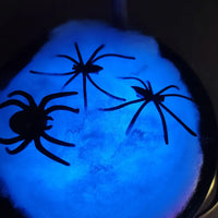 Cauldron Halloween Decor Black Plastic Cauldron with Handle Ball Ornaments Artificial Cotton Lights for Table Home Kitchen Room