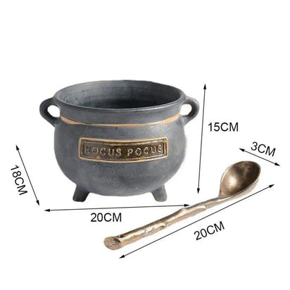 Witches Cauldron Serving Bowls Resin Candy Bucket for Halloween Party Indoor Outdoor Home Kitchen Halloween Party Decorations