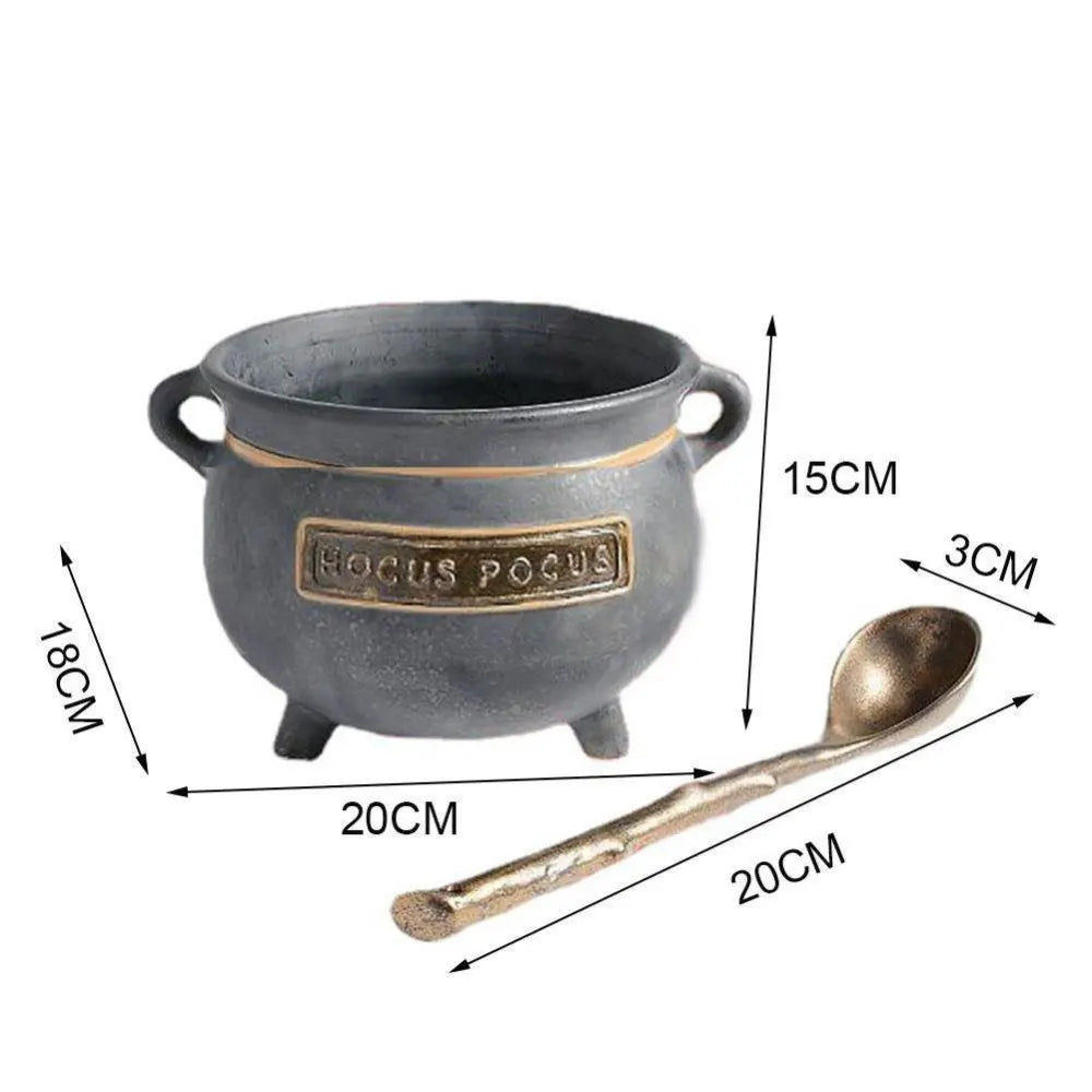 Witches Cauldron Serving Bowls Resin Candy Bucket for Halloween Party Indoor Outdoor Home Kitchen Halloween Party Decorations