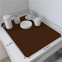 Dish Drying Mat for Kitchen Counter, Absorbent Dish Drying Mat, Dish Drying Pad with Non-slip Rubber Backed, Coffee Mat