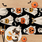 Jack O Lantern Pumpkin Bat Kitchen Dining Table Decoration Spooky Halloween Dining Table Decoration for Halloween Party Decor