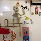 1Pc Magnetic Poseable Skull Fridge Magnet Funny Halloween Gift Easter Kitchen & Dining Decor Home Accessory, Quirky Decor