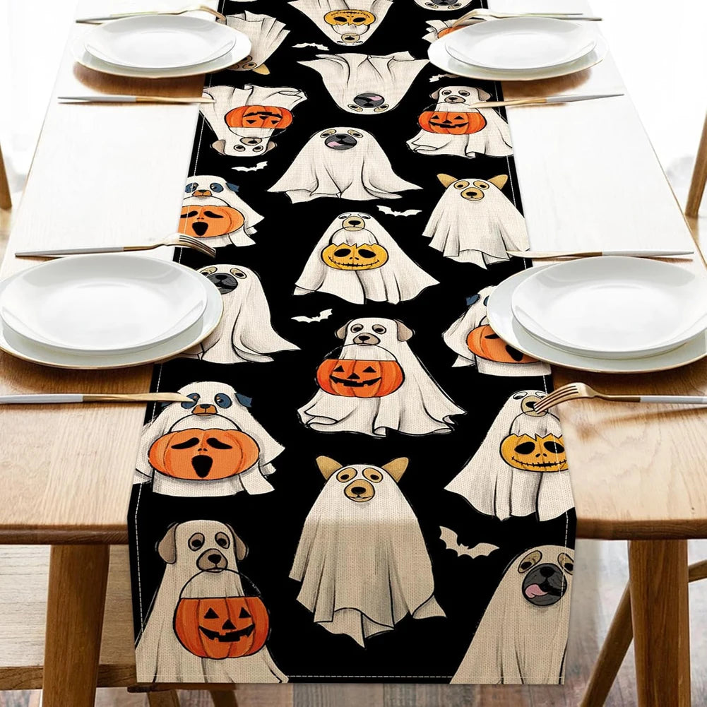 Jack O Lantern Pumpkin Bat Kitchen Dining Table Decoration Spooky Halloween Dining Table Decoration for Halloween Party Decor