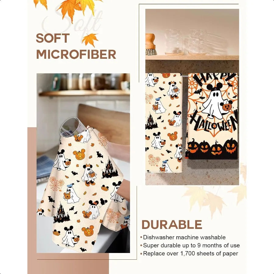 Halloween Kitchen Towels Set of 2 Halloween Towels Kitchen 18x26 Inches Holiday Themed Dish Towel for Home Decoration Absorbent