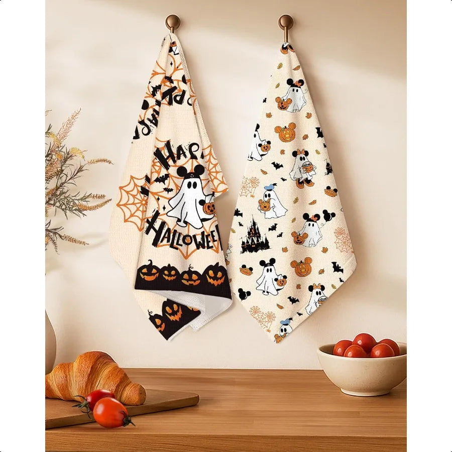Halloween Kitchen Towels Set of 2 Halloween Towels Kitchen 18x26 Inches Holiday Themed Dish Towel for Home Decoration Absorbent