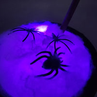 Cauldron Halloween Decor Black Plastic Cauldron with Handle Ball Ornaments Artificial Cotton Lights for Table Home Kitchen Room