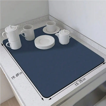 Dish Drying Mat for Kitchen Counter, Absorbent Dish Drying Mat, Dish Drying Pad with Non-slip Rubber Backed, Coffee Mat